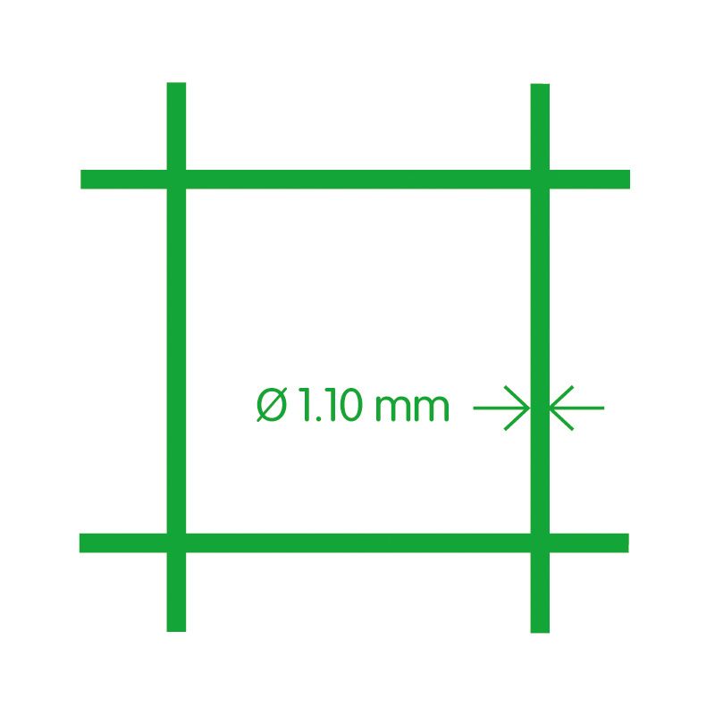 Afhankelijk Medewerker Schots Quadra® Groen Vierkant Gaas | 12,7 x 12,7mm | 1.10mm | Geplastificeerd